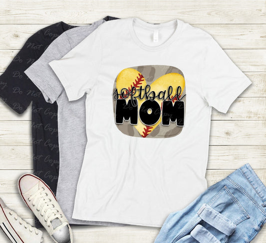 05-18 Softball Mom Square Heart Tee