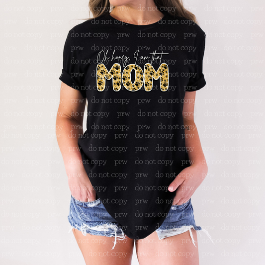 05-55 Oh Honey I Am That Mom Paw Prints Glitter Completed Tee