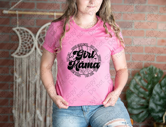 05-96 Girl Mama Floral Circle tee