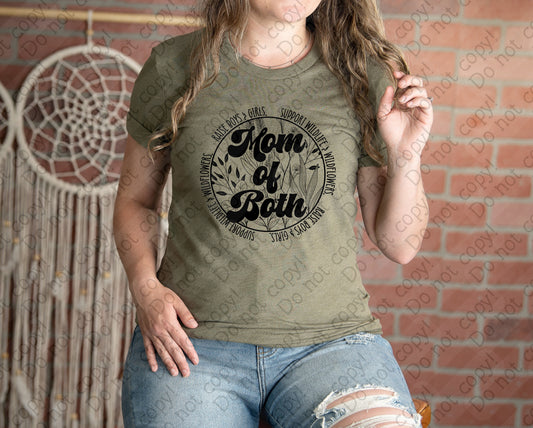 05-97 Mom of Both Floral Circle tee