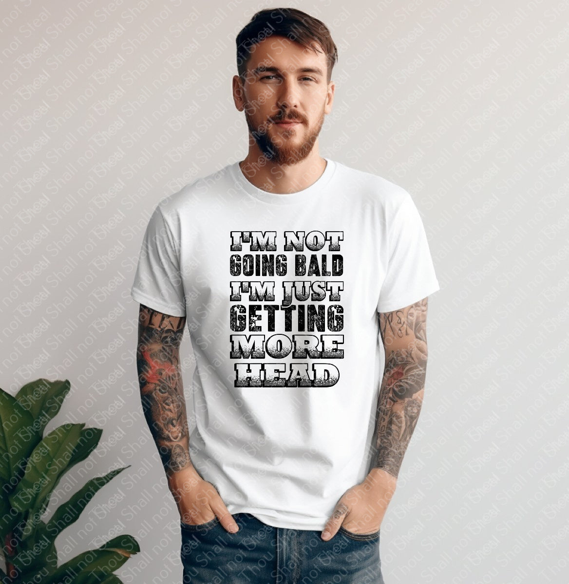 06-147 I_m not going Bald tee