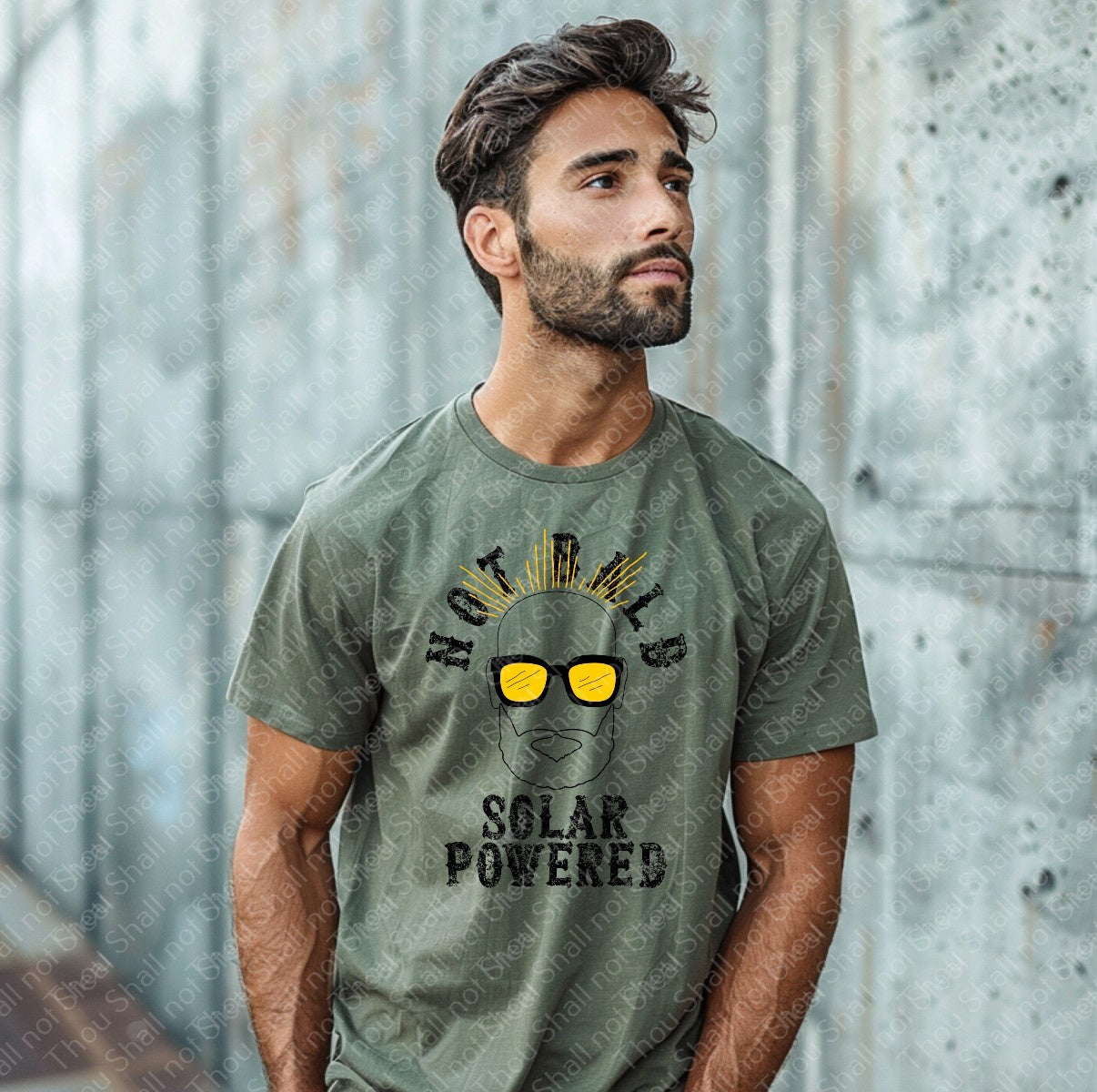 06-151 Not Bald Solar Powered tee