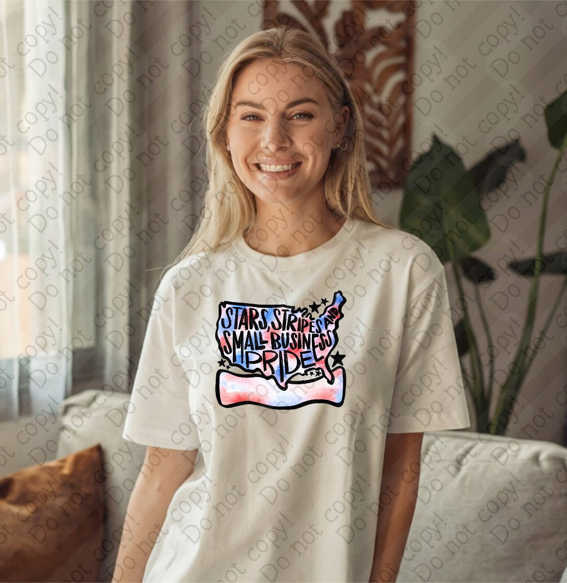 07-118 A Stars And Stripes Blank Colored Tee