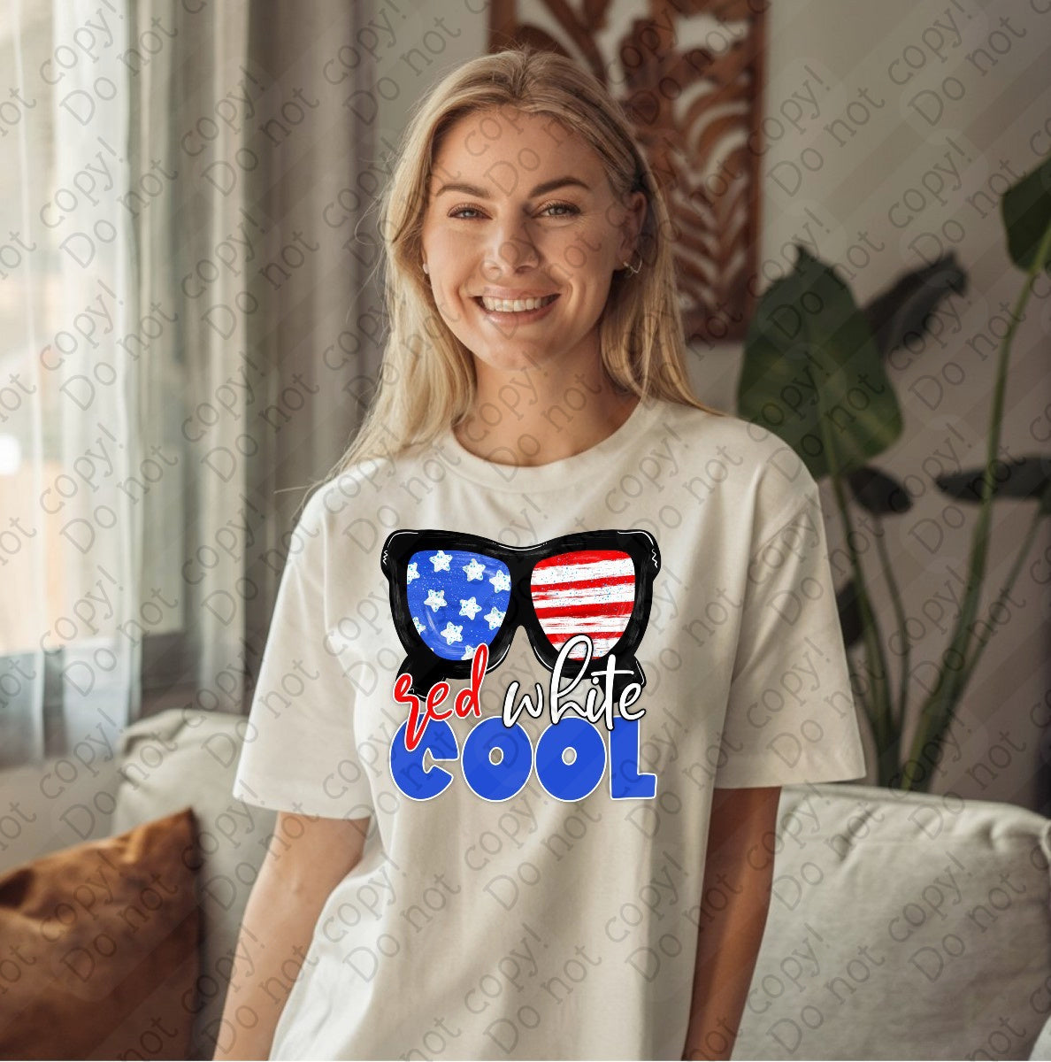 07-134 Red White Cool Colored Tee
