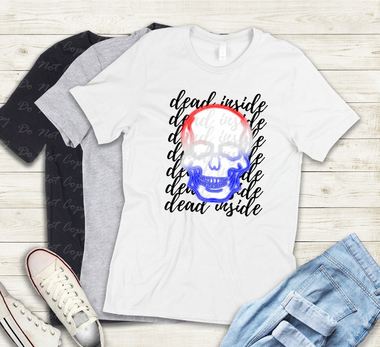 07-18 Dead Inside RWB Skull Tee