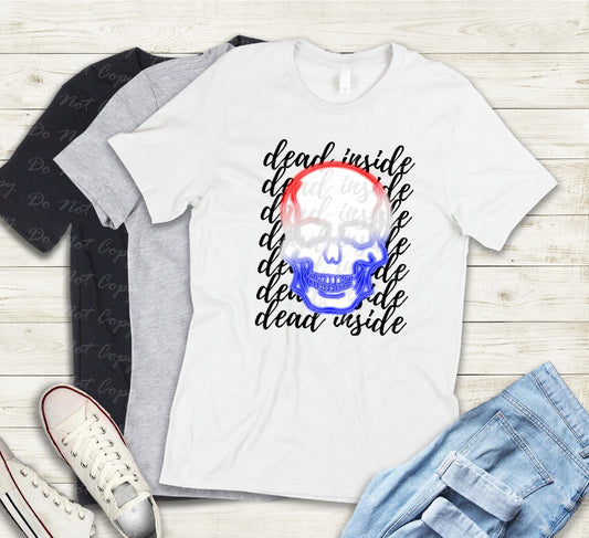 07-18 Dead Inside RWB Skull Tee