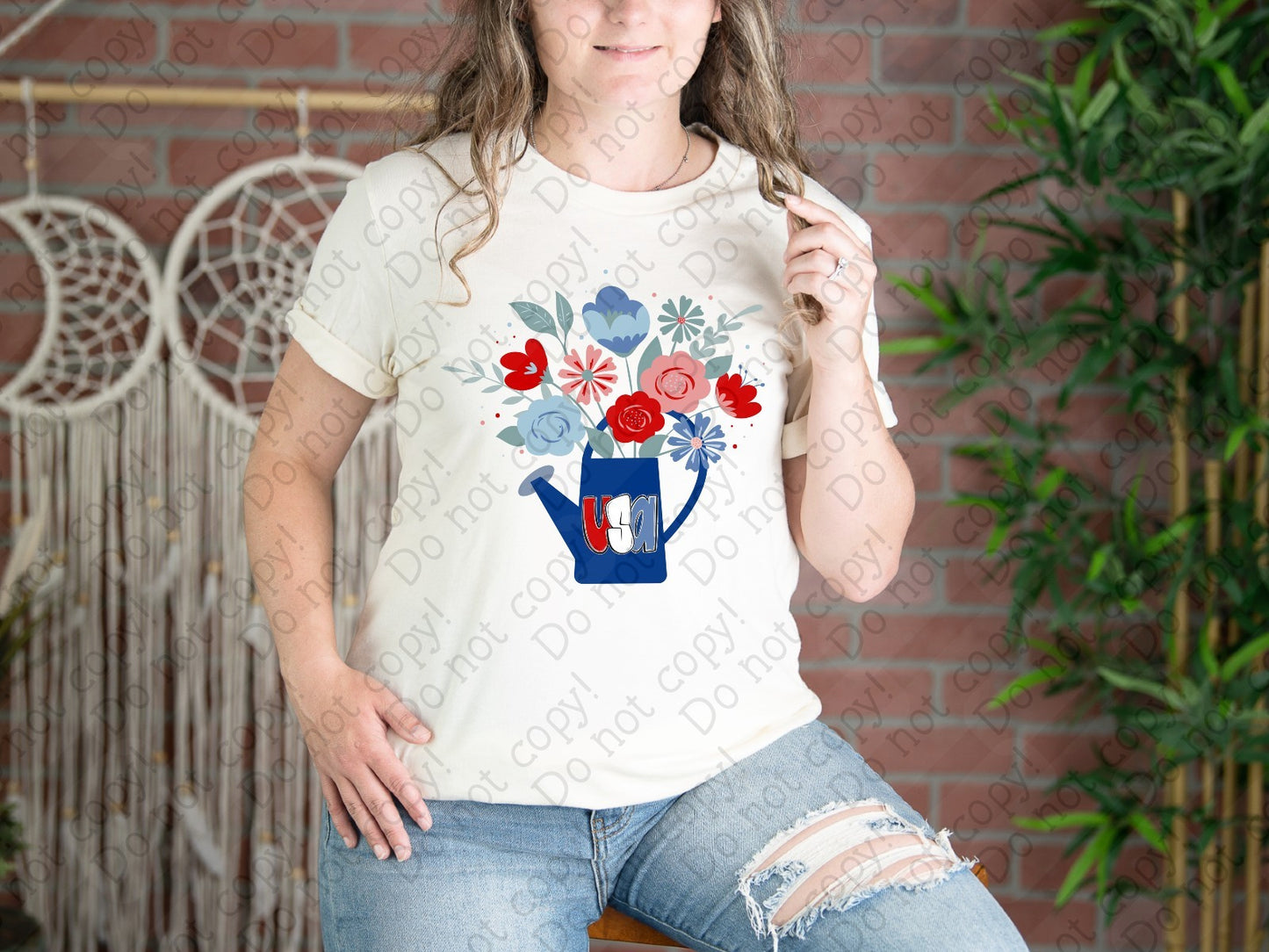 07-250 USA Floral Tee