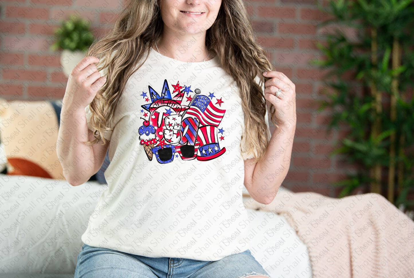 07-259 4TH of July Collage tee