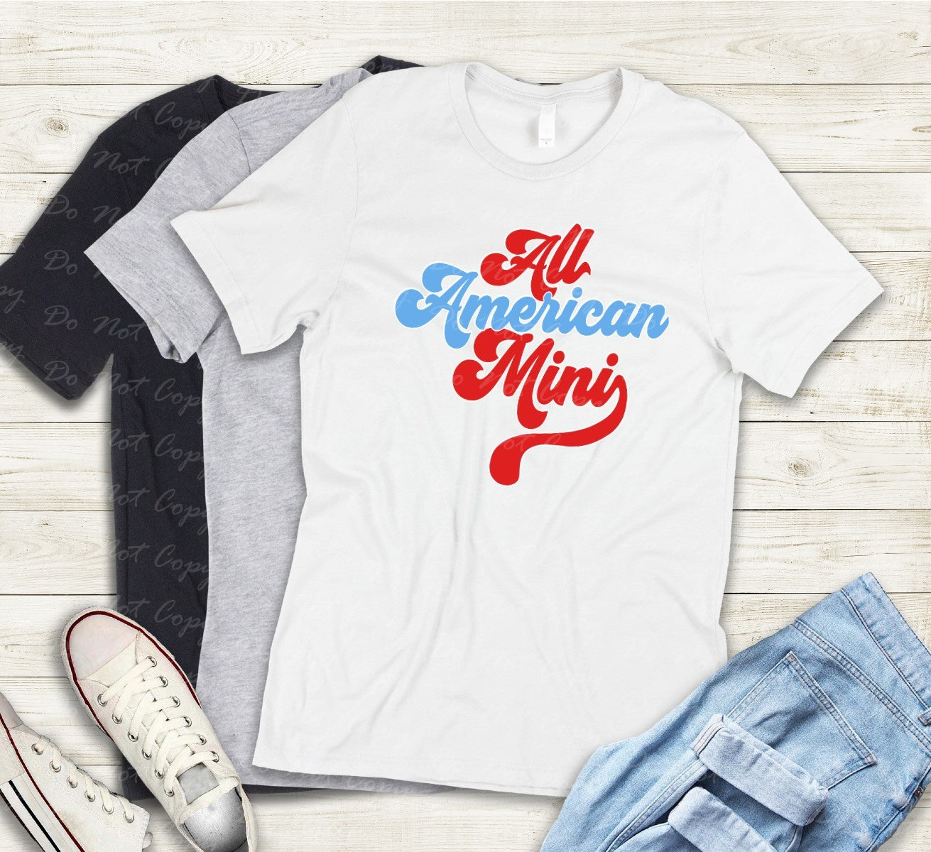07-63 All American Mini Red, Light Blue, Red Tee
