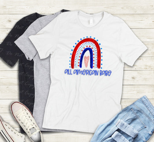 07-69 All American Babe Patriotic Rainbow Tee