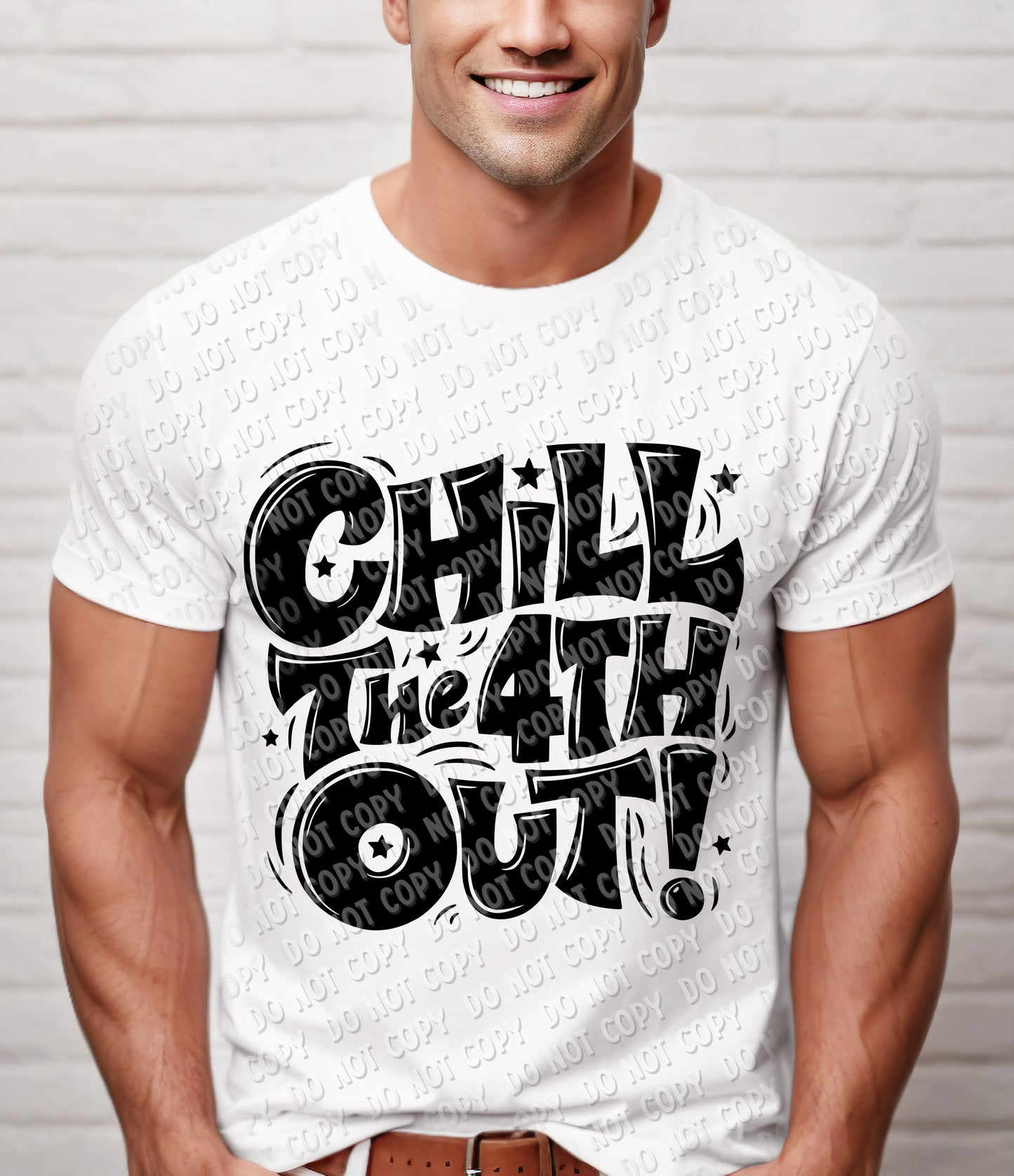 07-71 Chill the 4th Out - Black Completed Tee