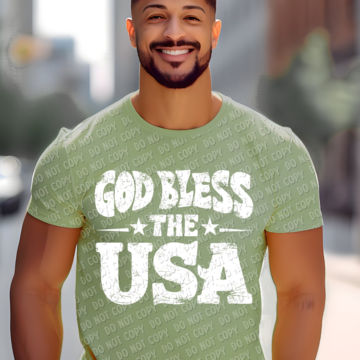 07-77 God Bless the USA - White Completed Tee