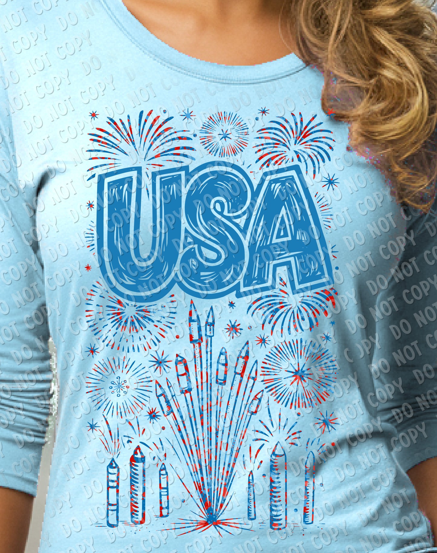 07-83 USA Fireworks - Colored Tee