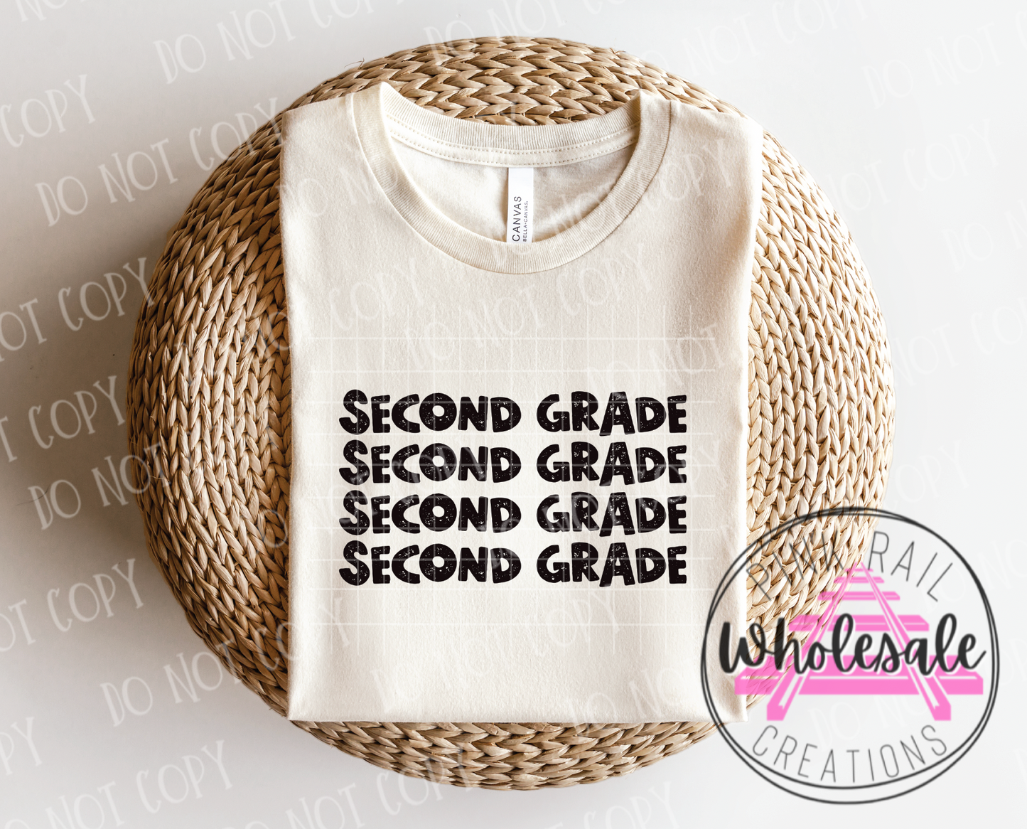 08-07 (GRADE-TEACHER) Block Letter Stack Completed Tee