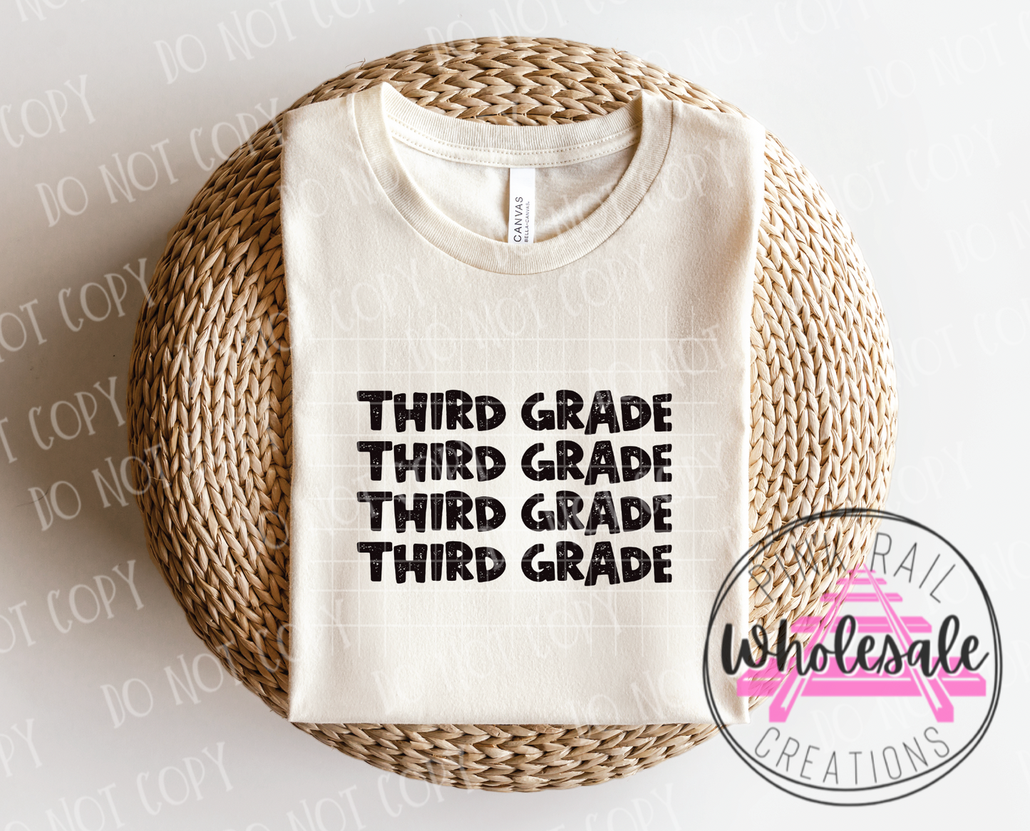 08-07 (GRADE-TEACHER) Block Letter Stack Completed Tee