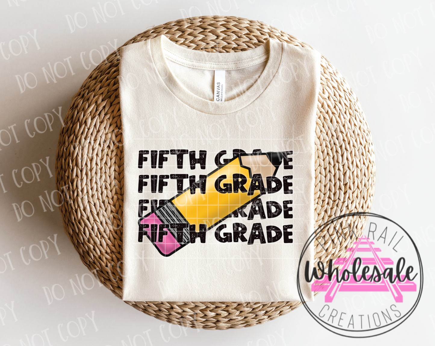 08-07 (GRADE-TEACHER) Block Letter Stack Completed Tee