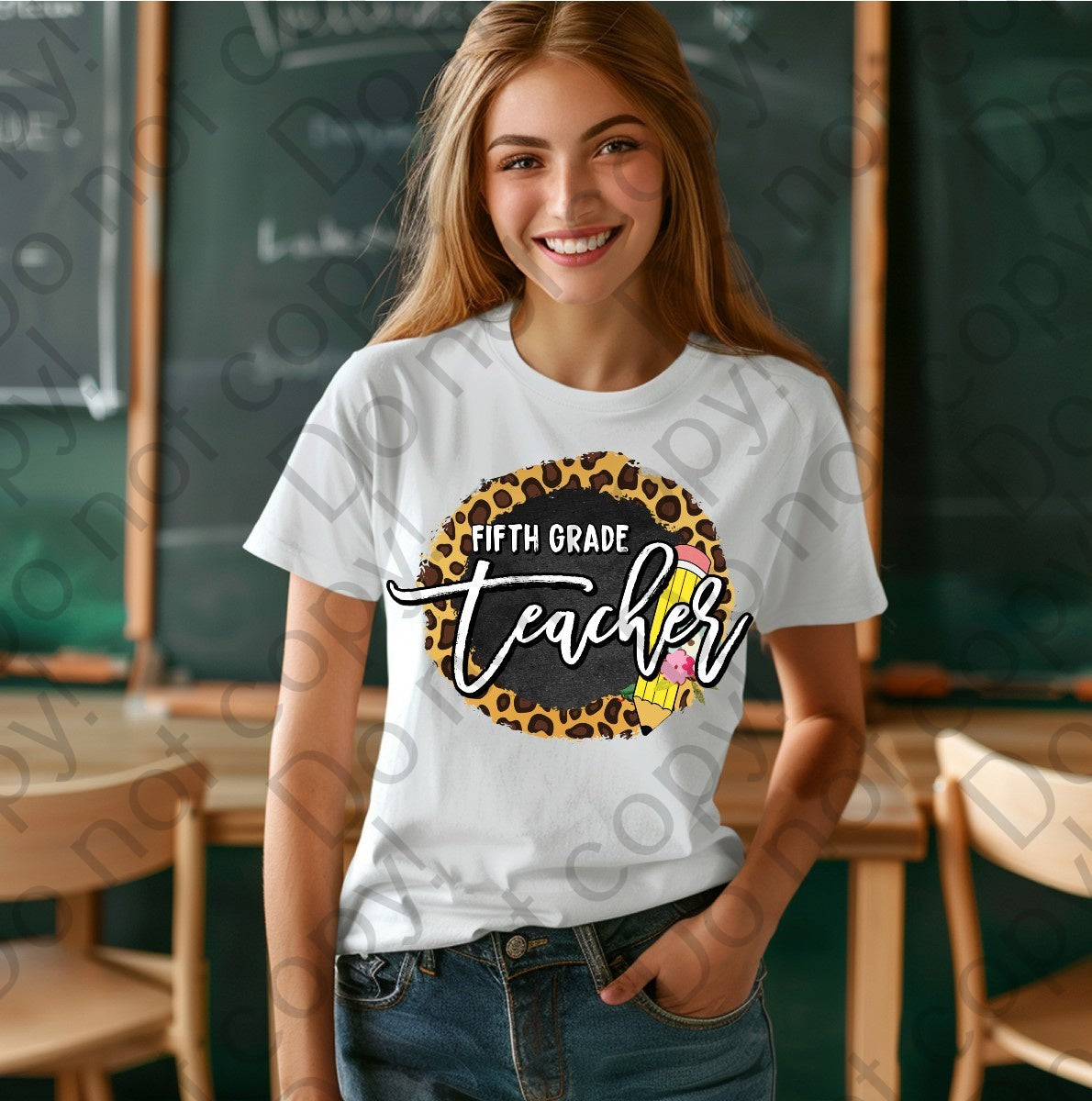 08-121 Fifth grade teacher Tee