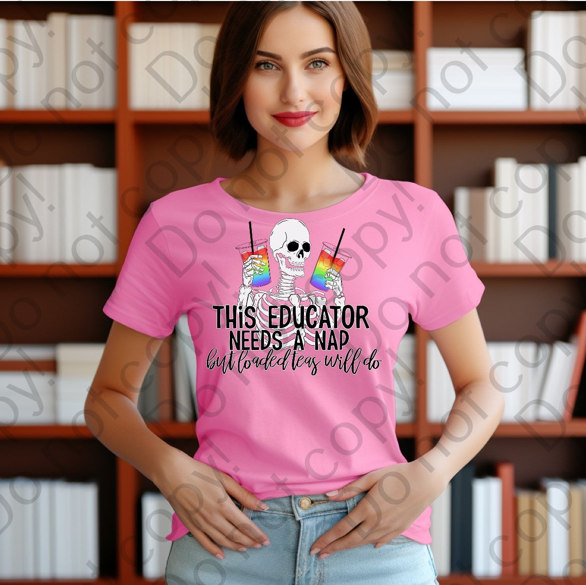 08-143 This educator needs a nap but loaded teas will do Tee