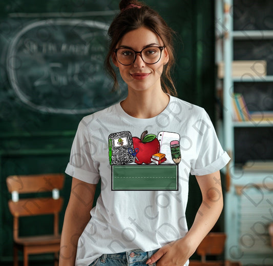 08-150 Chalkboard school Completed Tee