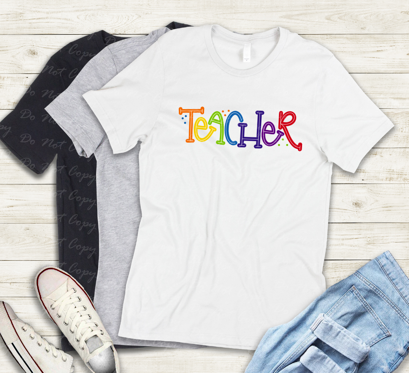 08-161 teacher rainbow tee