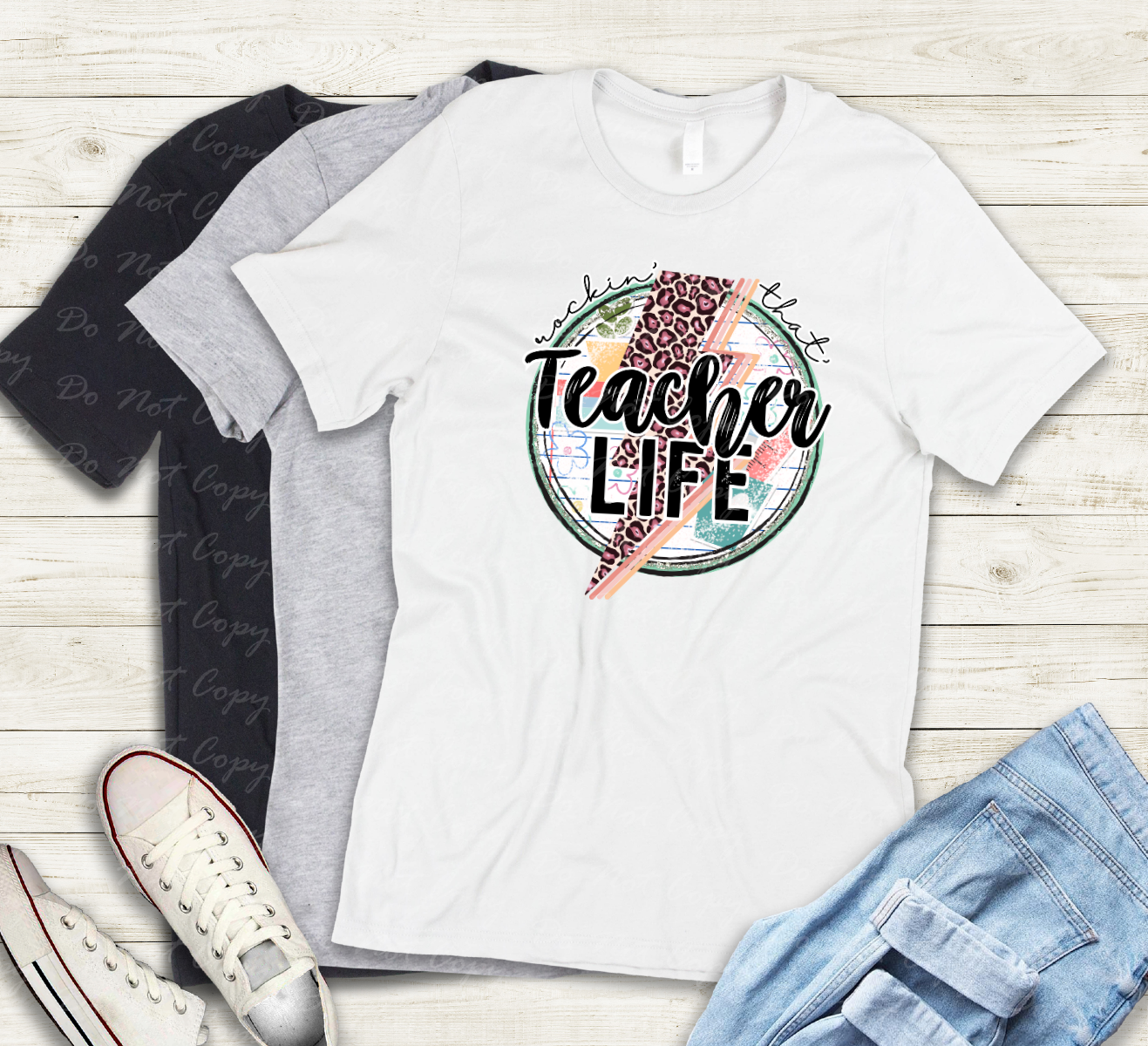 08-163 rockin that teacher life tee