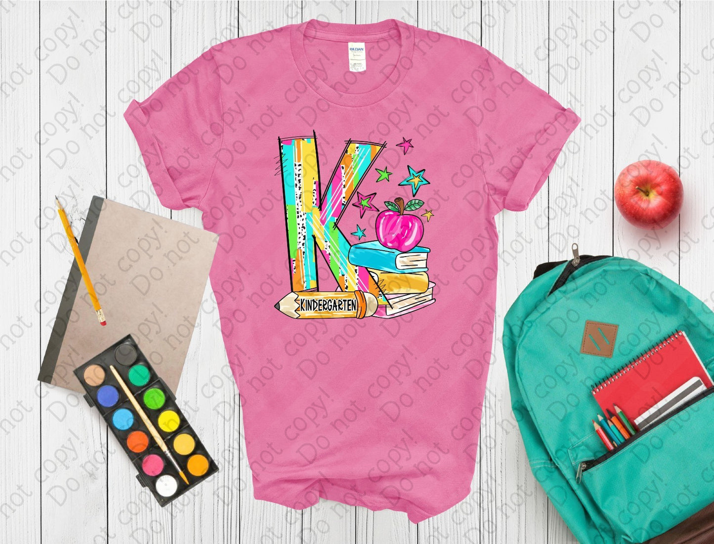 08-166 Stacked Kindergarten tee