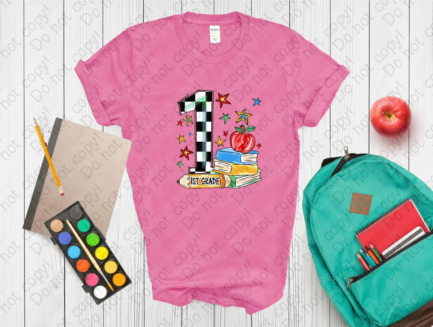 08-167 Stacked 1st Grade tee