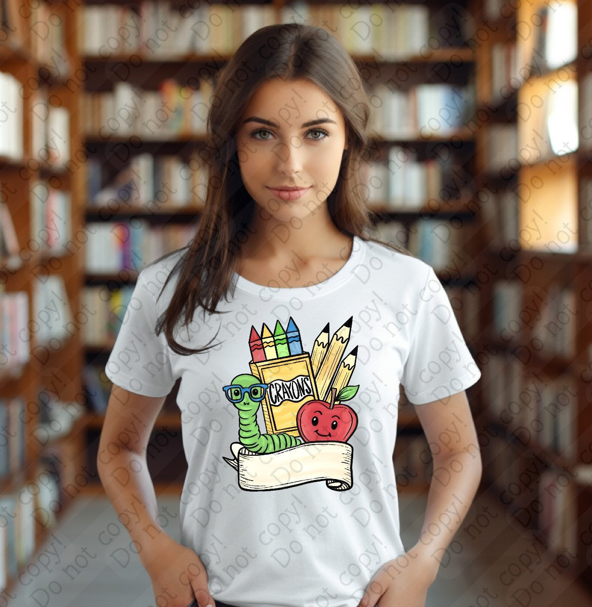 08-176 School Supplies Collage (Choose your Profession) tee