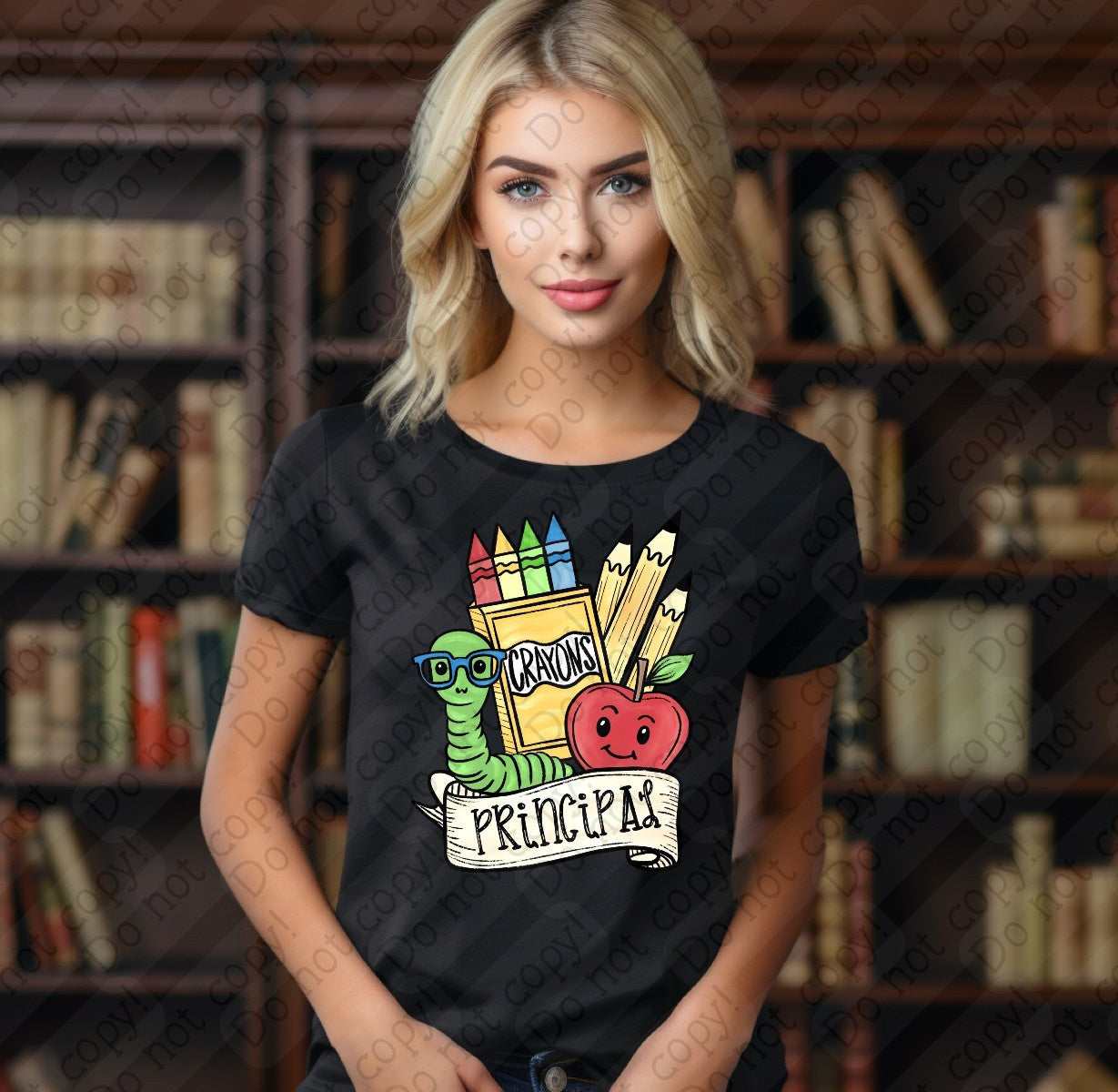 08-176 School Supplies Collage (Choose your Profession) tee
