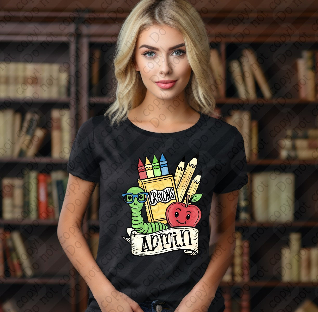08-176 School Supplies Collage (Choose your Profession) tee