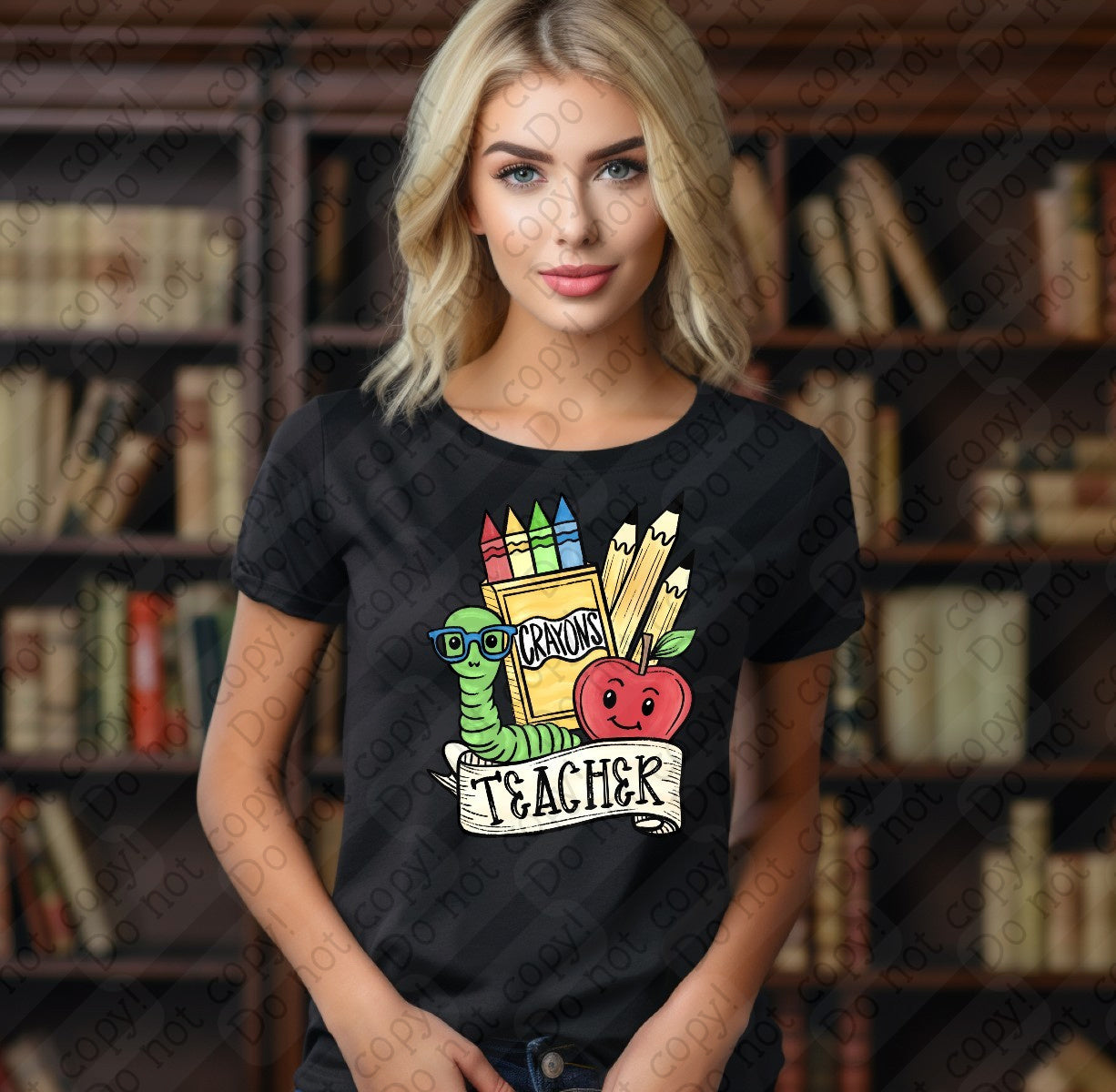 08-176 School Supplies Collage (Choose your Profession) tee