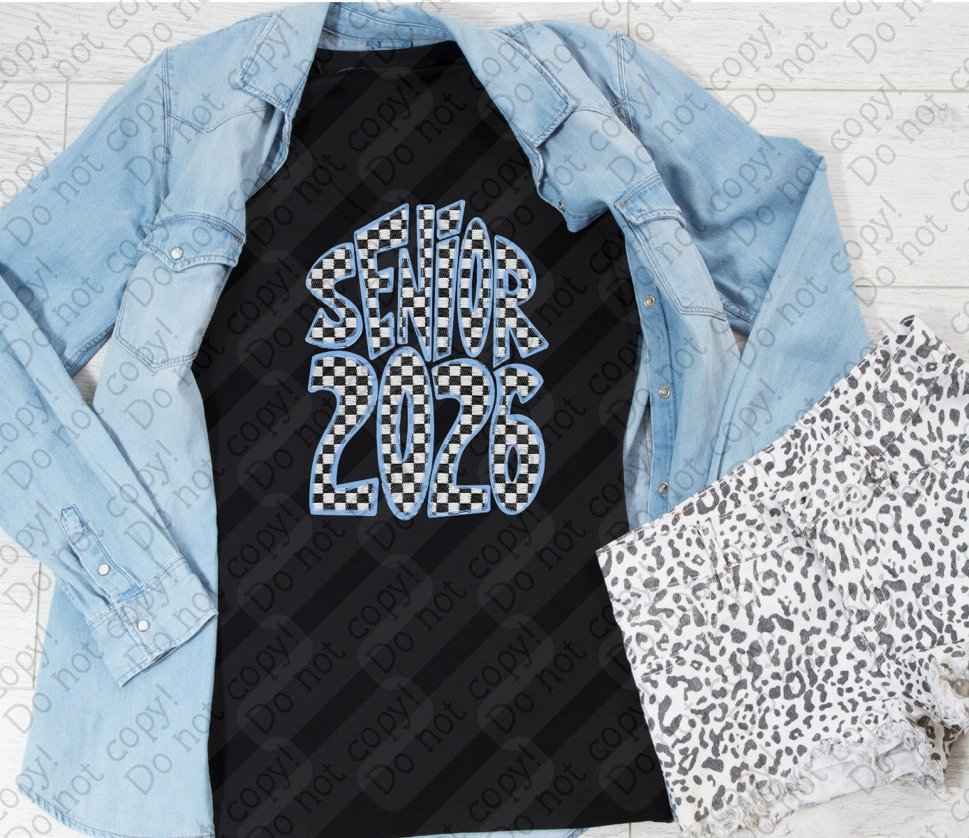 08-189 Checkered Senior 2026 (Choose Color 1 of 2) tee