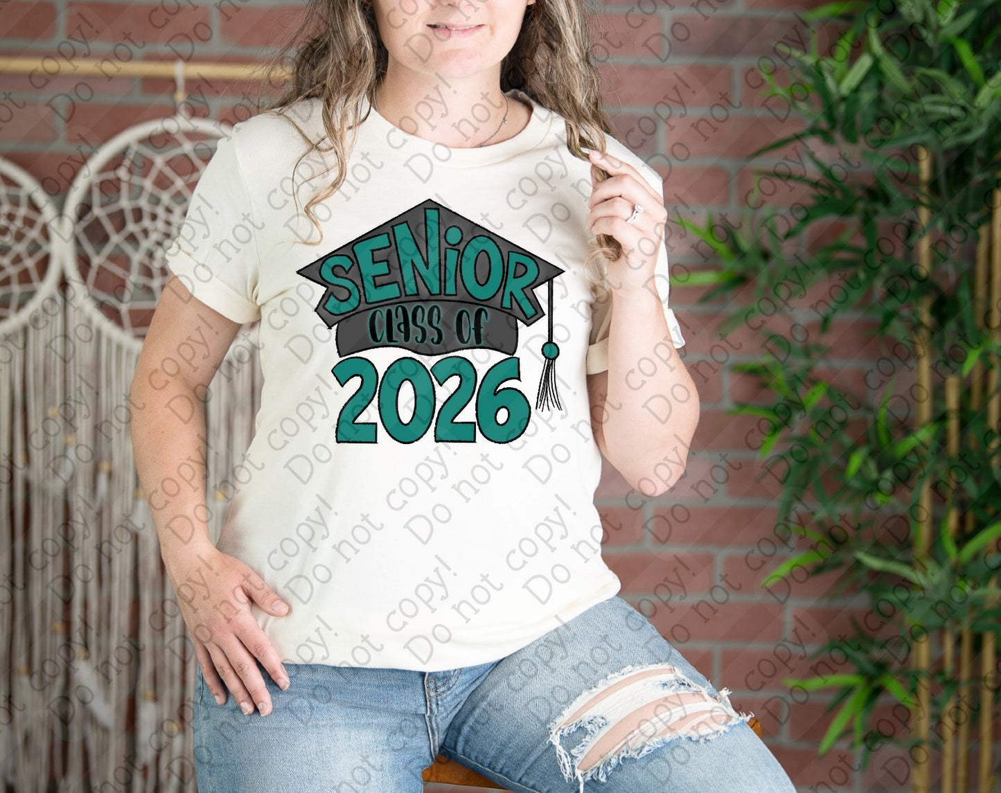 08-191 Graduation Cap Senior 2026 (Choose Color 1 of 2) tee