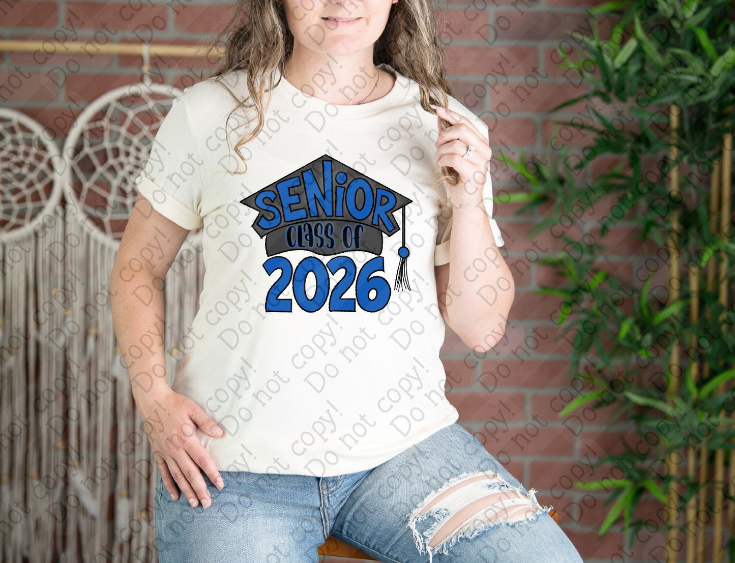 08-191 Graduation Cap Senior 2026 (Choose Color 1 of 2) tee