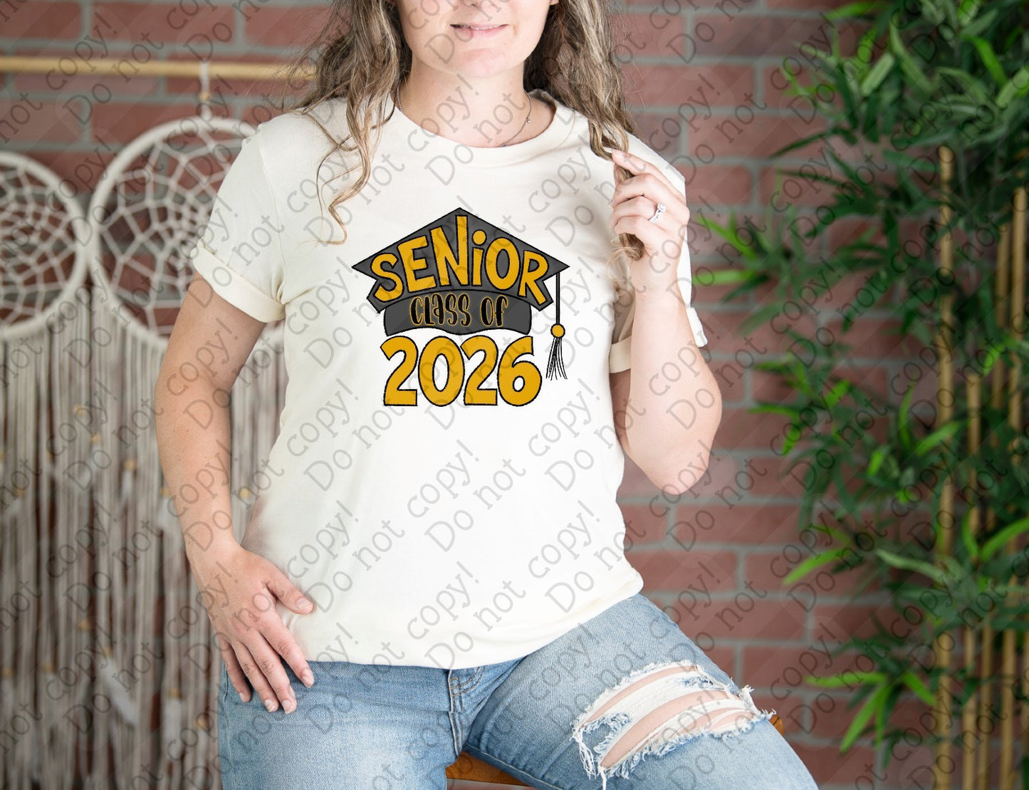 08-191 Graduation Cap Senior 2026 (Choose Color 2 of 2) tee