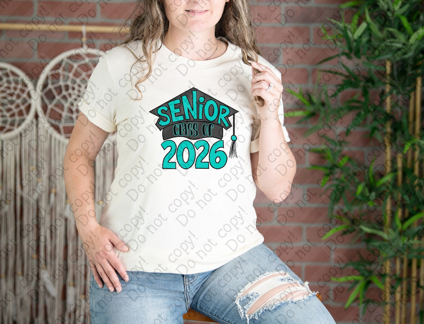 08-191 Graduation Cap Senior 2026 (Choose Color 2 of 2) tee