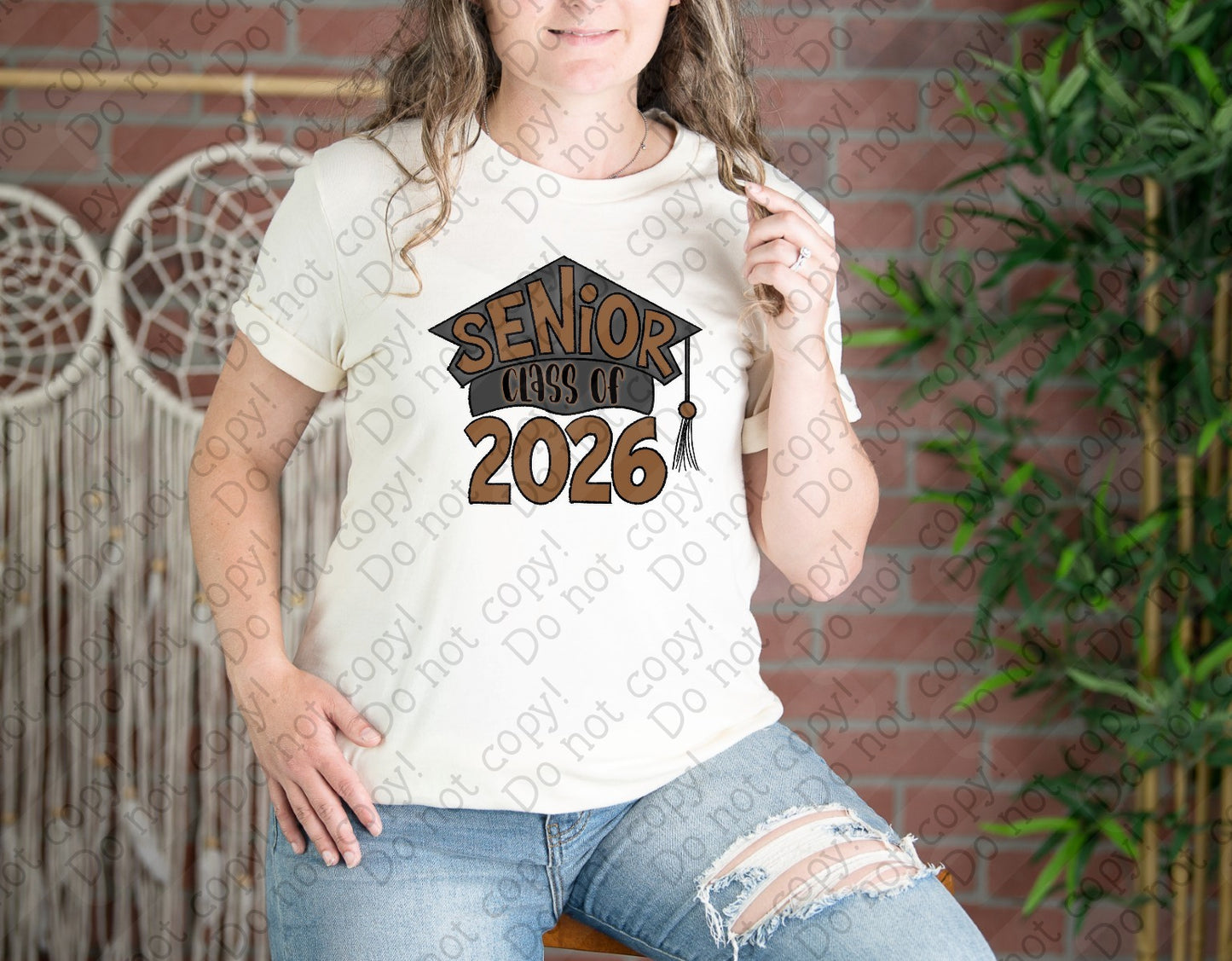 08-191 Graduation Cap Senior 2026 (Choose Color 2 of 2) tee