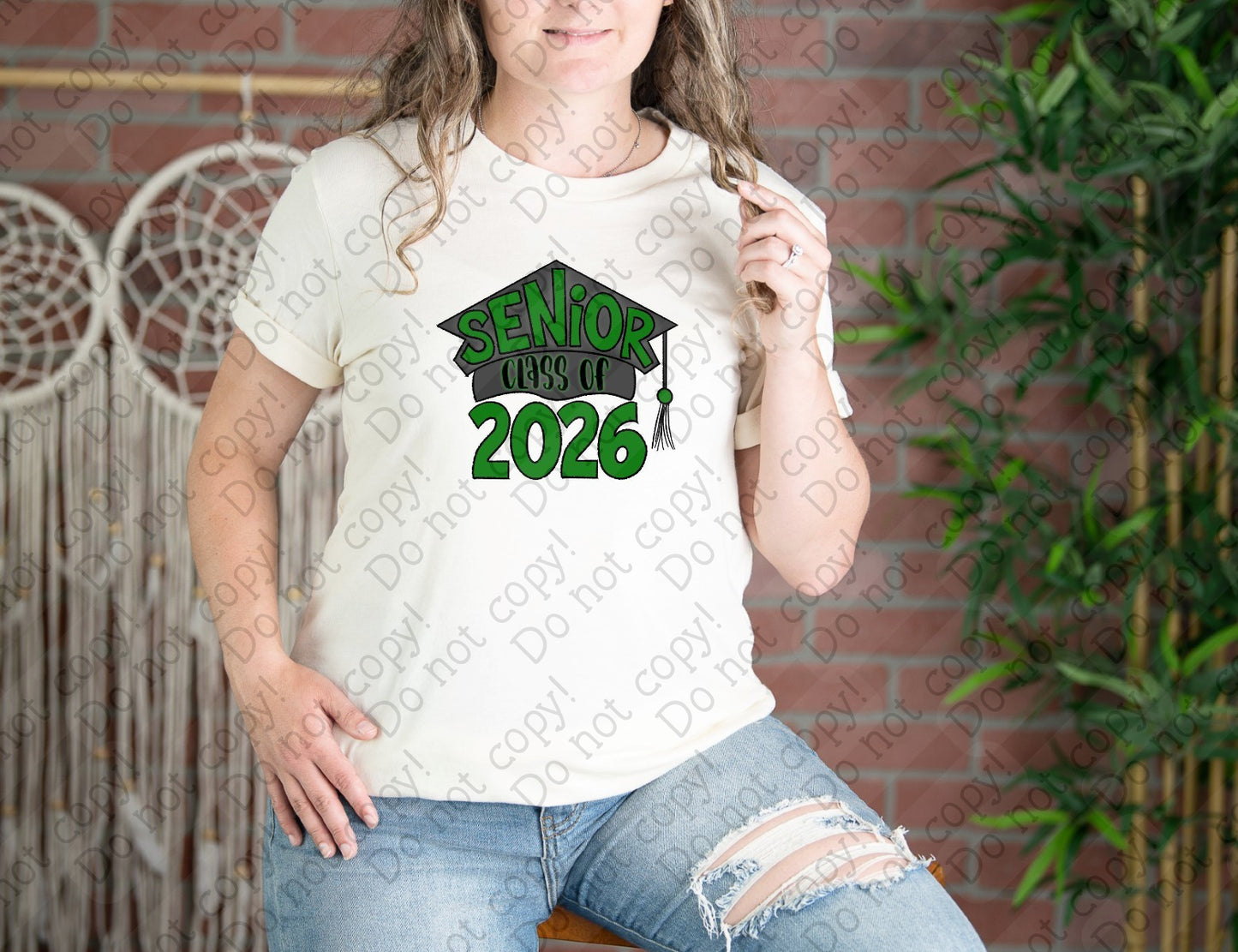 08-191 Graduation Cap Senior 2026 (Choose Color 2 of 2) tee