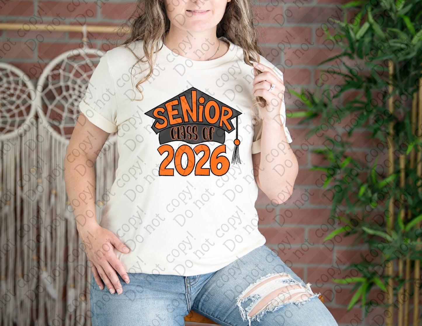 08-191 Graduation Cap Senior 2026 (Choose Color 2 of 2) tee