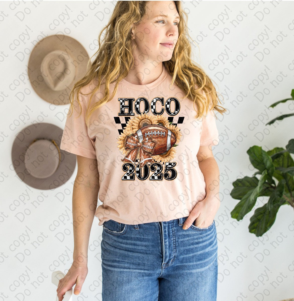 08-193 HOCO 2025 Checkered Sunflowers tee