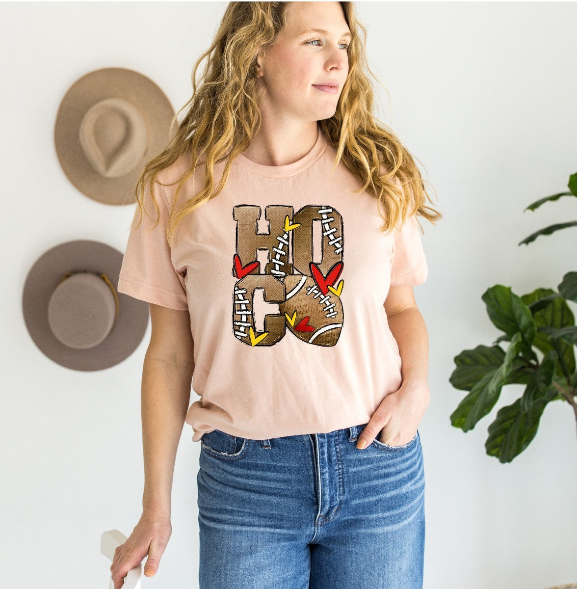 08-197 HOCO Football letters tee