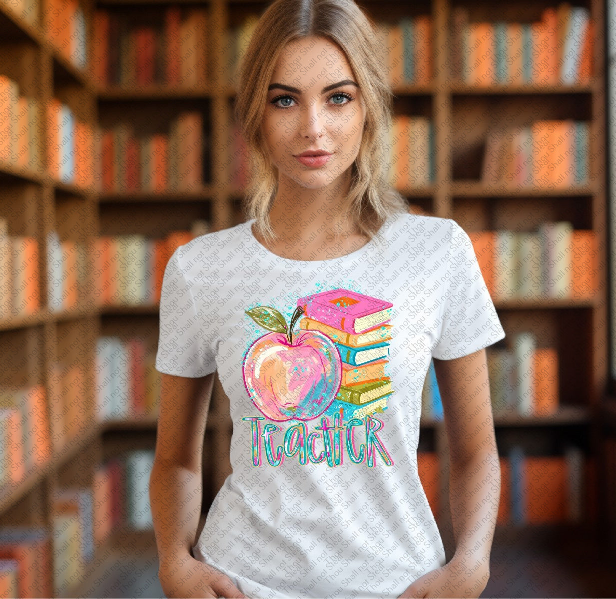 08-214 Paint stroke Teacher tee