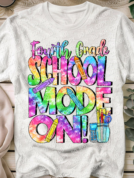 08-43 School Mode On - Fourth Grade Completed Tee