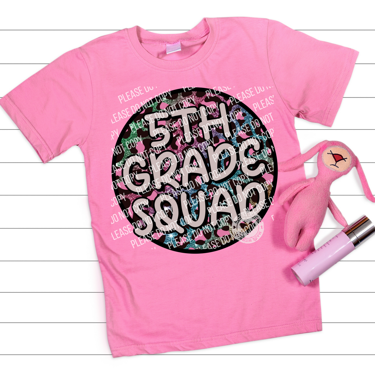 08-42 (GRADE-PROFESSION) Squad Rainbow Leopard Circle Completed Tee