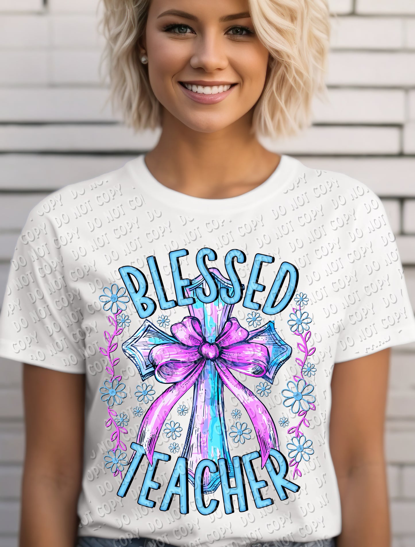 08-81 - Blessed Teacher - Purple Teal Tee