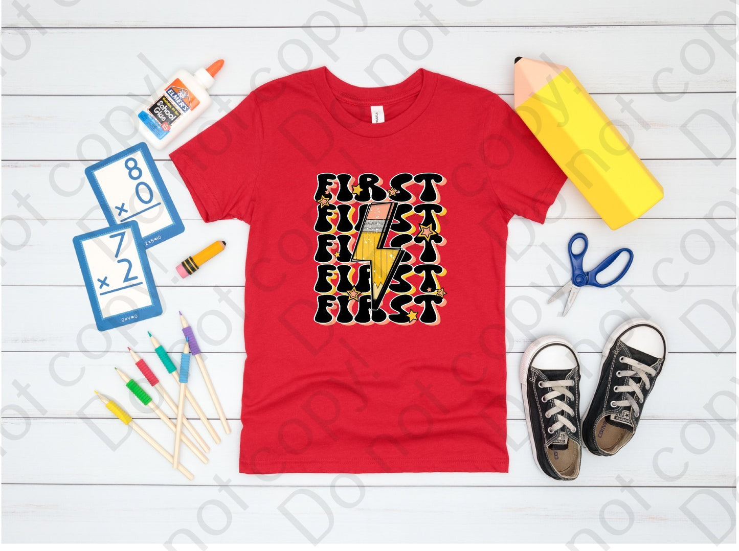 08-94 First Grade Pencil Completed Tee