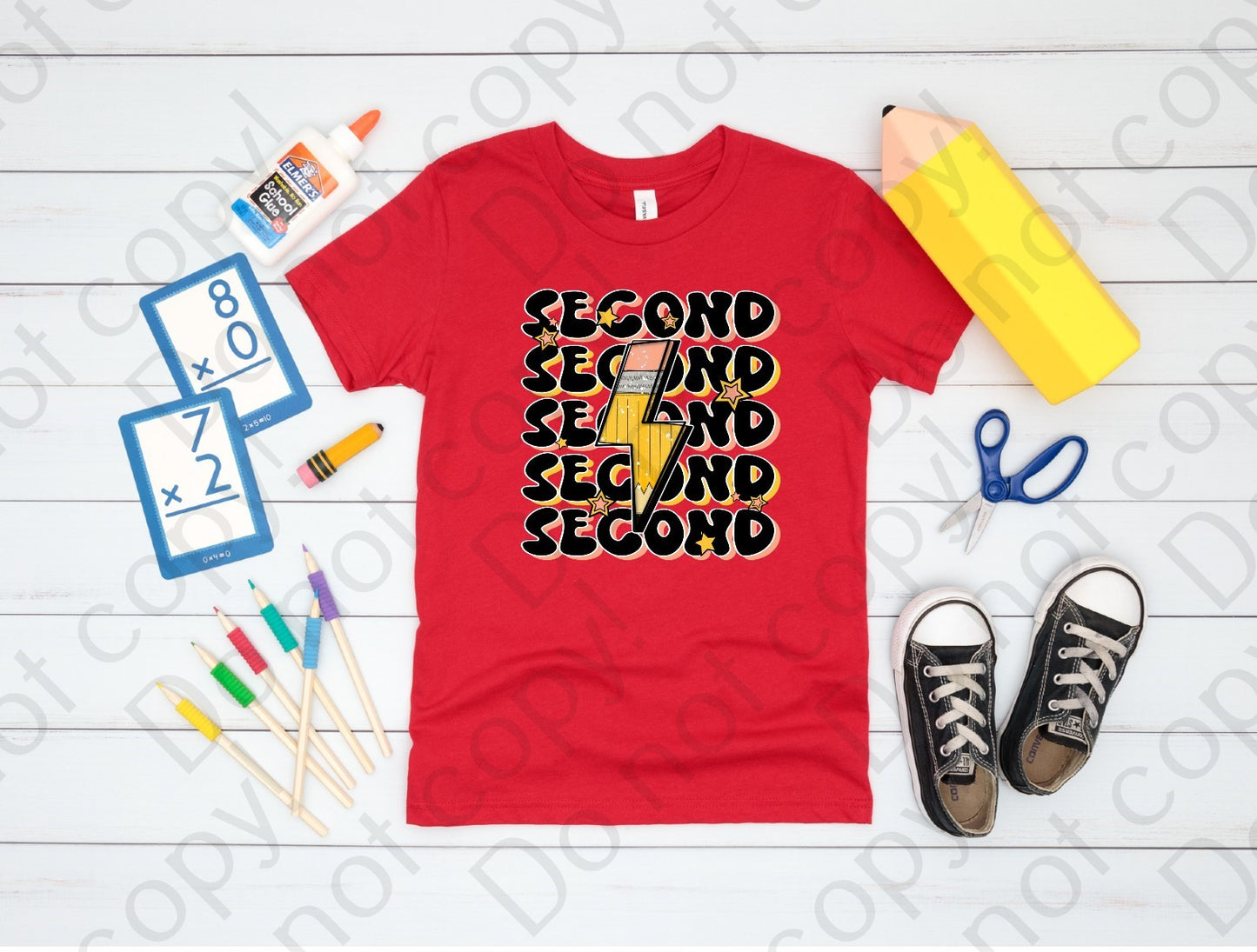 08-95 Second Grade Pencil Completed Tee