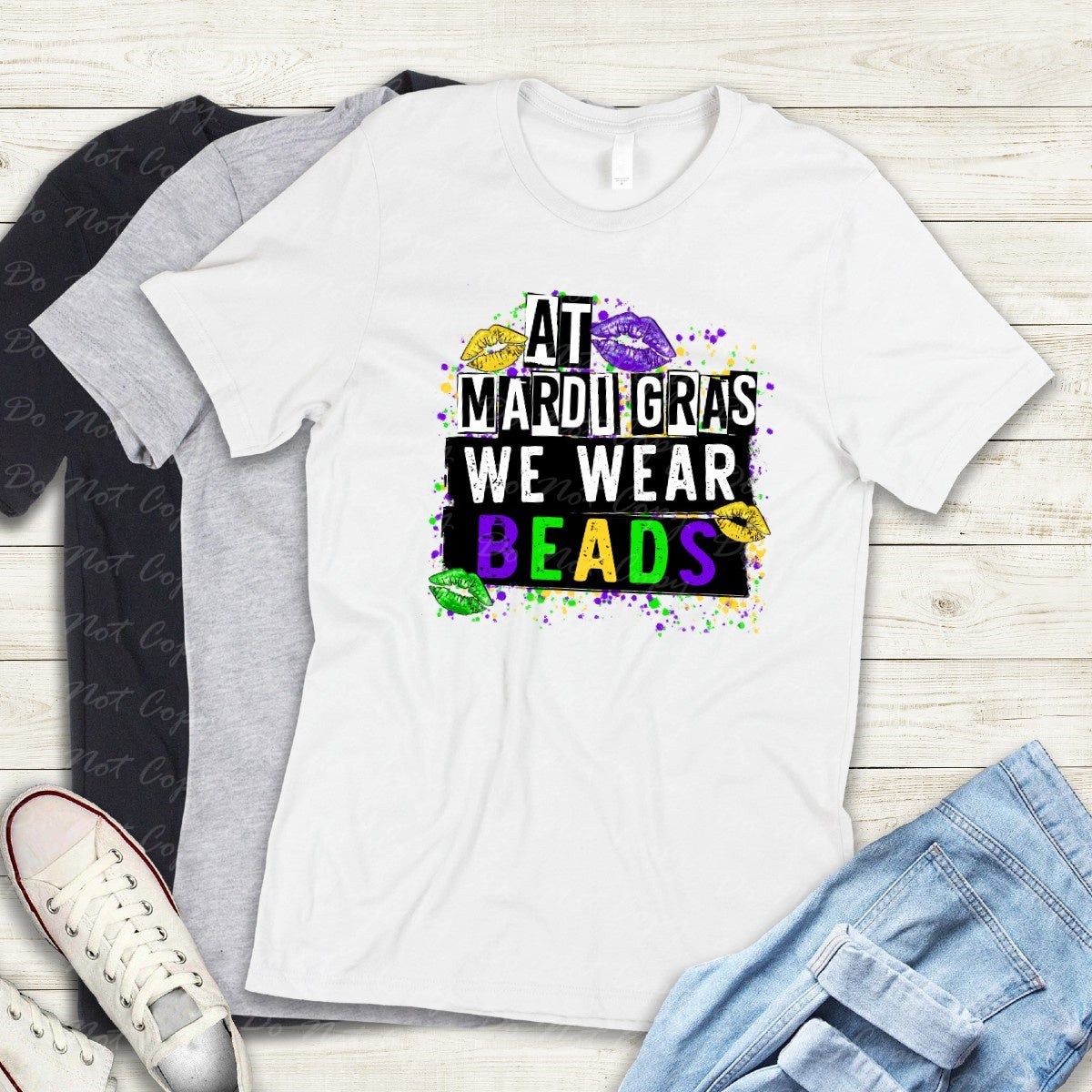 09-11 At Mardi We Wear Beads Tee