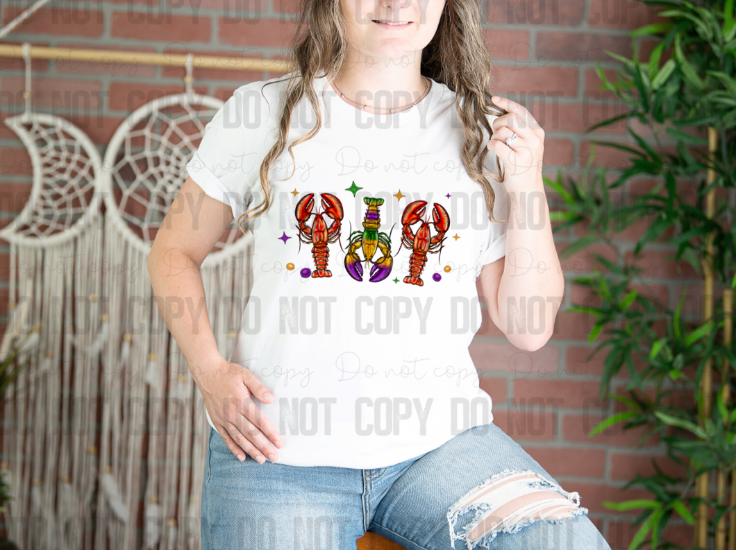 09-125 Mardi Gras Crawfish tee