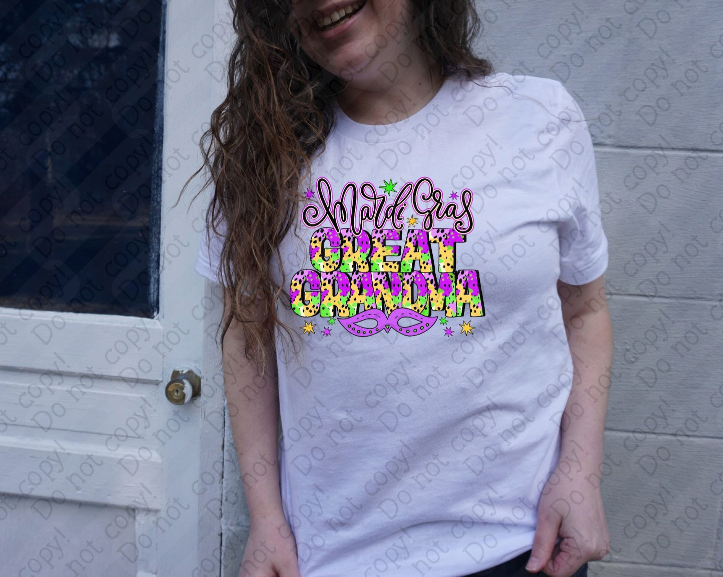 09-127 D Mardi Gras Great Grandma tee